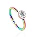 BodyJ4You 20G Nose Hoop Clear Gem Stainless Steel