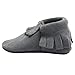 Mejale Baby Soft Soled Leather Moccasins Tassel Infant Toddler Shoes Prewalker(Grey,6-12 Months)