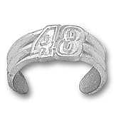 10K White Gold Officially Licensed Jimmie Johnson "#48" NASCAR Toe Ring