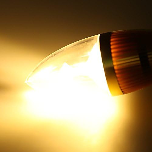 (6 Pack) GLED® E14 3W (40W Incandescent Bulb Equivalent) UL Listed LED Candle Bulb, LED Candelabra Light Bulb, Candelabra Lamp (Warm White)