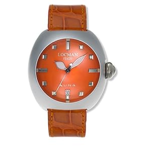 Locman Womens Aluminium Orange Leather