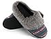 HomeTop Women's Faux Cashmere Knitted & Faux Fur Lined Slip-On Memory Foam Clog Slippers Indoor/Outdoor