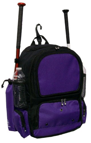 Black and Purple Chita Youth Softball Baseball Bat Equipment Backpack BKPUCY