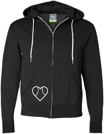 Juniors Live Love Tennis Zip Hoodie (S-L) (Medium, Black)