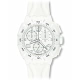 Swatch Men's Chrono SUIW402 Plastic Quartz Watch with White Dial