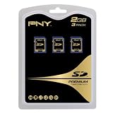 PNY Optima 2GB 3-Pack Secure Digital Class 4 Flash Memory Card P-SD2GBX3-MF
