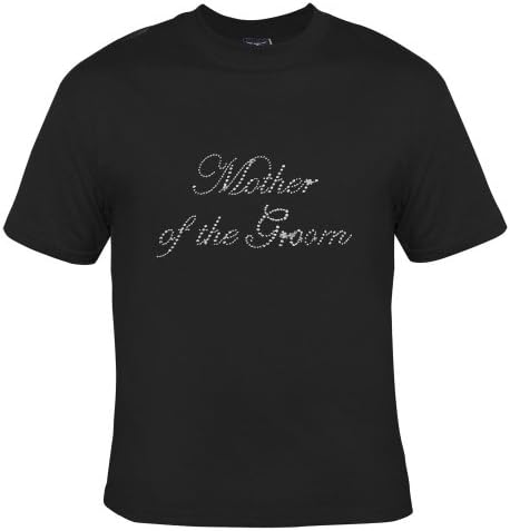 Mother Of Groom Rhinestone Adult T-Shirt, Black , Large