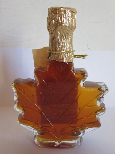 Ferguson Farms 100% Pure Vermont Maple Syrup, Grade A Medium, Maple Leaf Shaped Glass 100ml (3.38oz)