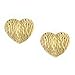 14K Yellow Gold Diamond Cut Heart Post Earrings