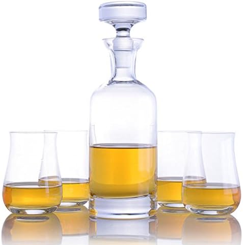 Ravenscroft Crystal Lead-free Wellington Decanter & Scotch Glasses 5 Piece Set
