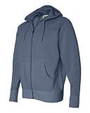 Pigment Dyed Frayed Full-Zip Hooded Sweatshirt