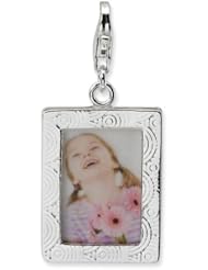 Sterling Silver Polished Picture Frame w/Lobster Claw Clasp Clasp Charm