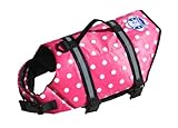 Paws Aboard Extra Small Designer Doggy Life Jacket, Pink Polka Dot