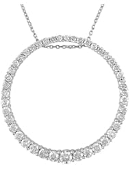 14k White Gold Diamond Pendant (0.1496 Cttw, G-H Color, I1-I2 Clarity), 17"