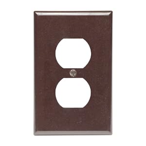 Leviton 80503 1-Gang Duplex Device Receptacle Wallplate, Midway Size, Thermoset, Device Mount, Brown