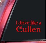 I drive like a Cullen Twilight Vinyl Decal Sticker - Red