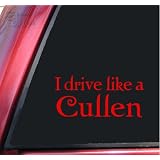I drive like a Cullen Twilight Vinyl Decal Sticker - Red