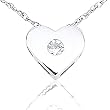 Platinum Heart Diamond Pendant (HI/SI2) with 14K White Gold Chain