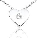 Platinum Heart Diamond Pendant (HI/SI2) with 14K White Gold Chain