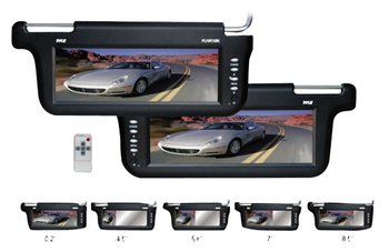 PYLE PLVSR10BK 10.2 TFT/LCD Left & Right Sun Visor Monitors, Black (Pair)