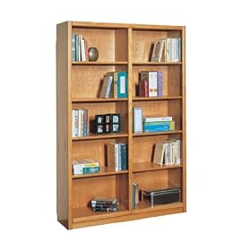 Double-Wide 10-Shelf Bookcase - Light Oak by Concepts In Wood