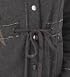 Finesse Fur Lined Collar Shoe String Coat in Charcoal
