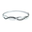 Silver Black and White Diamond Bangle Bracelet (0.50 cttw, I-J Color, I2-I3 Clarity)