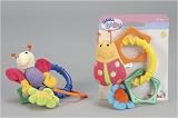 SB ring rattle with soft toy animal butterfly