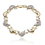 18kpl CZ Dolphin Station 7.25 Bracelet