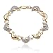 18kpl CZ Dolphin Station 7.25" Bracelet