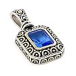 Blue Topaz Square 2 Tone Pendant Blue Topaz Square 2 Tone Pendant