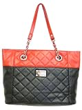 Nine West Quilted Colorblock Large Tote (Red)