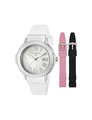 Swiss Legend Womens 20032-02-SET South Beach White Mother of Pearl Dial White Silicone Band Watch