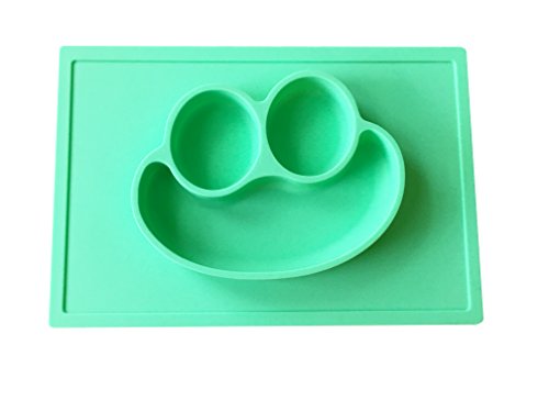 3D Silicone Happy Frog Face Placemat + Plate NEW Smaller Size for Baby and Toddlers