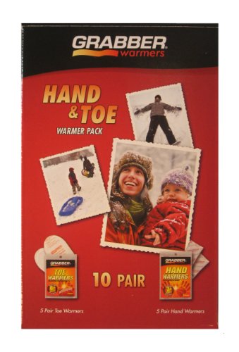 Grabber Warmers Grabber Hand & Toe Warmer 10 Pair Combo Box, 5 Pair Hand & 5 Pair Toe Warmer, 10-Count (Pack of 2)