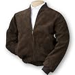 Premium Suede Baseball Jacket - Brown