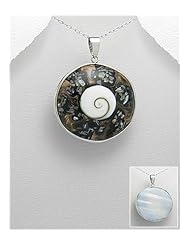 Resin Pendant Necklace In 92.5 Sterling Silver