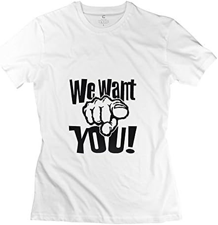 Manrv Womens We Want You Gesture T Shirts S White