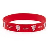 Manchester United F.C. Silicone Wristband- silicone rubber wristband- one size fits all- approx 7cm in diameter- on a header card- official licensed product