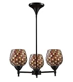 IMAGE OF Celina 3-Light Chandelier In Dark Rust And Multi Fusion Glass