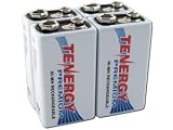 4 pcs of Tenergy Premium 9V 200mAh NiMH Rechargeable Batteries