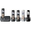 Panasonic KX TG6440PK - Cordless phone w/ call waiting caller ID & answering system - DECT 6.0 - black metallic + 4 additional handset(s)
