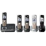 Panasonic KX TG6440PK - Cordless phone w/ call waiting caller ID & answering system - DECT 6.0 - black metallic + 4 additional handset(s)