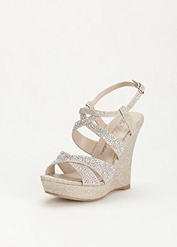High Heel Wedge Sandal with Crystal Embellishment Style BALLE8