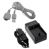 GTMax Replacement NP-BG1 Home Wall Travel AC Charger with Car Adapter + 5 Feet VMC-MD1 Data Cable for Sony DSC-W120 DSC-W170 DSC-WX1 DSC-W300 DSC-H10 DSC-H50 Digital Cameras