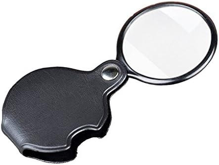 iMagniphy Mini Handheld 10X Magnifier Waterproof Leather Foldable Magnifying Glass. Best Magnifier for Your Pocket With Leather Protection. Perfect for Reading, Maps, Newspapers and Computers