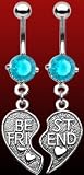 Best Friends Charm Navel Jewelry (Pair Sky Blue)