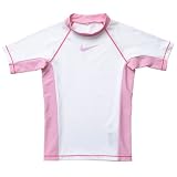 NIKE（ナイキ） 【キッズ・ジュニア】ナイキ KIDS UV S／Sラッシュガード　ホワイト×ピンク