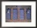 Carved Stone and Ceramic Tiles, Detail of Tosh-Khovil Palace, Khiva, Uzbekistan Framed Photographic Poster Print by Martin Moos, 21x17