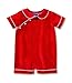 Mud Pie Baby Boys Red Corduroy Romper White Piping Peter Pan Collar
